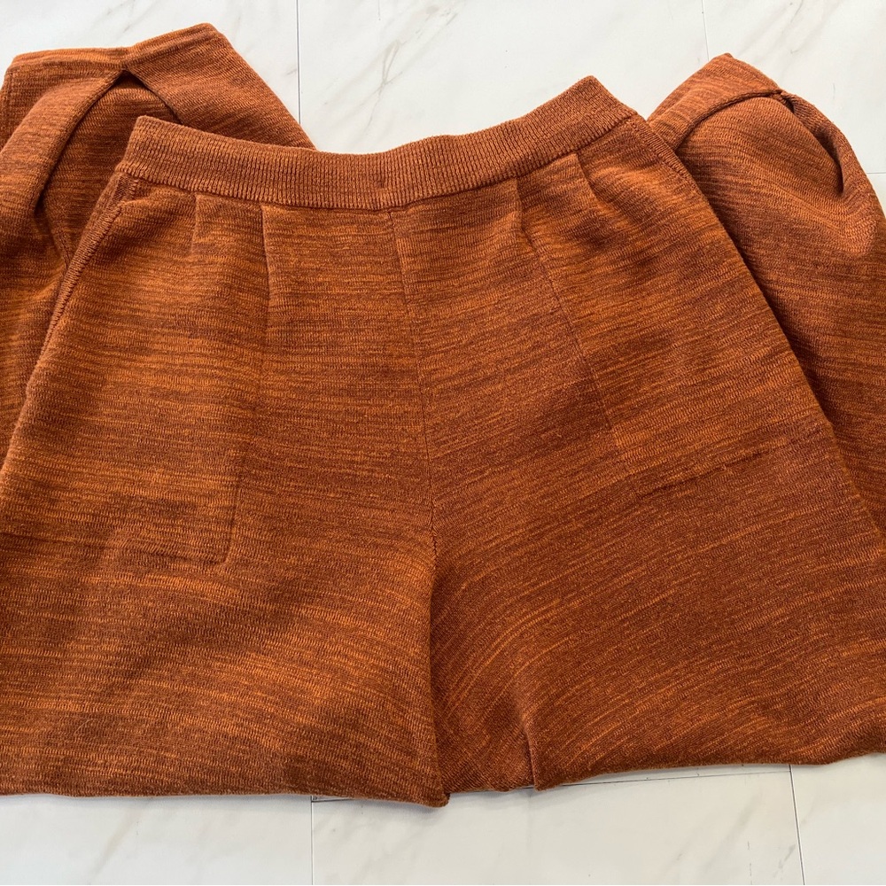 Free People Beach Orange Freya knit barrel leg Pant relaxed fit pant size large - Picture 3 of 10